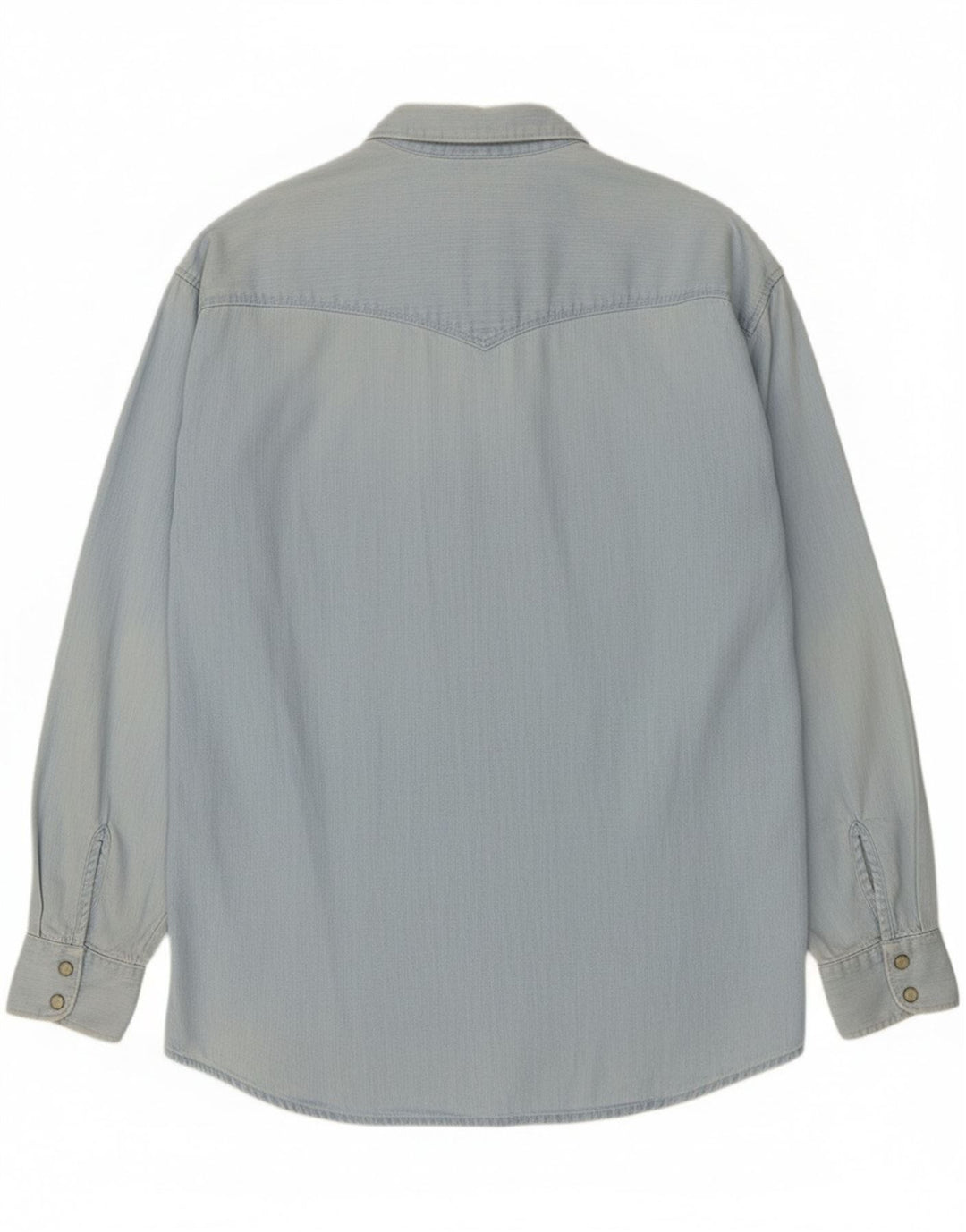 Camisa jeans masculina uniforme XL algodão azul