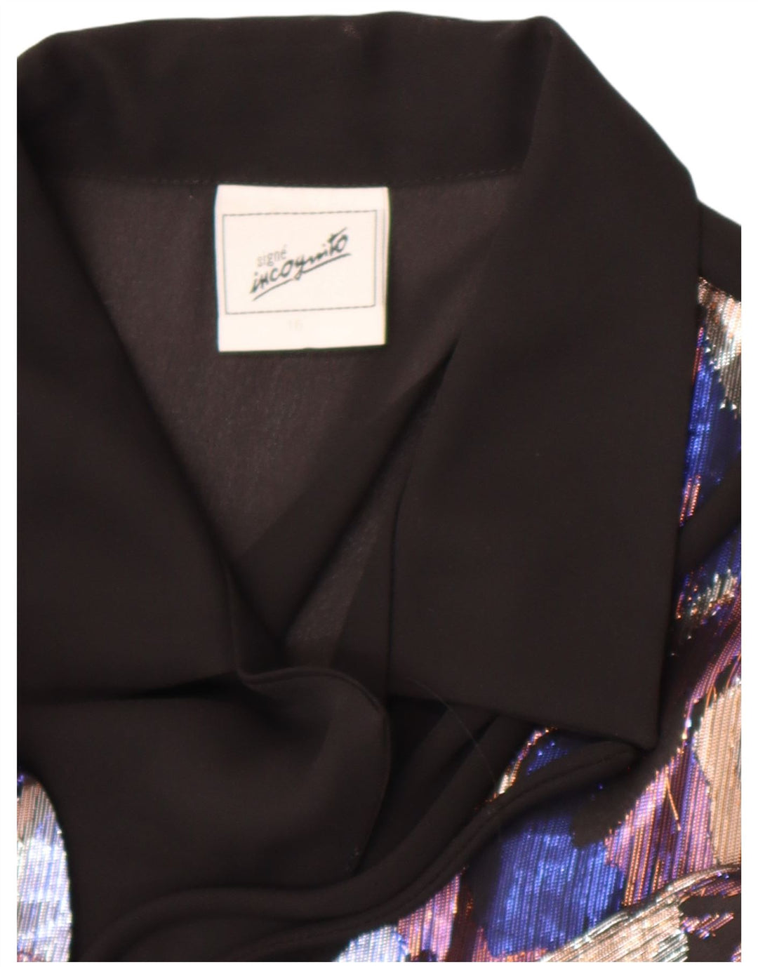 Blusa feminina C&A com ajuste relaxado e padrão abstrato Reino Unido 16 grande preta