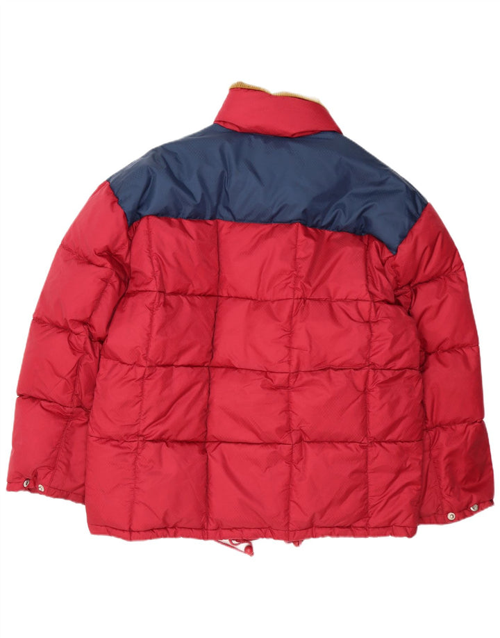 Jaqueta acolchoada masculina Alaska UK 40 grande poliamida colorblock vermelha