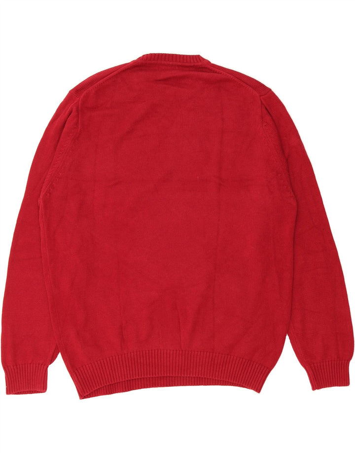 DOCKERS Mens Big & Tall Crew Neck Jumper Sweater 2XL Burgundy Cotton Vintage Dockers and Second-Hand Dockers from Messina Hembry 