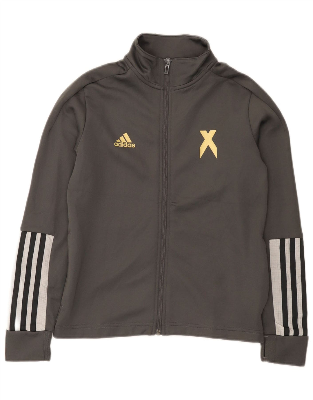 Jaqueta Adidas Meninos Treino Top 9-10 Anos Cinza Poliéster