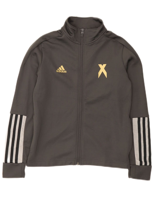 Jaqueta Adidas Meninos Treino Top 9-10 Anos Cinza Poliéster