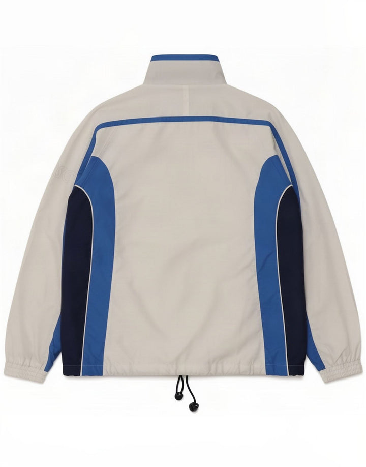 Asics Mens Tracksuit Top Jacket Grande Branco Colourblock Poliéster