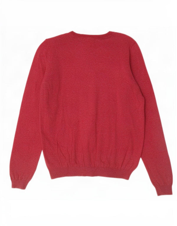 Suéter cardigan feminino Fat Face UK 14 algodão manchado médio Borgonha