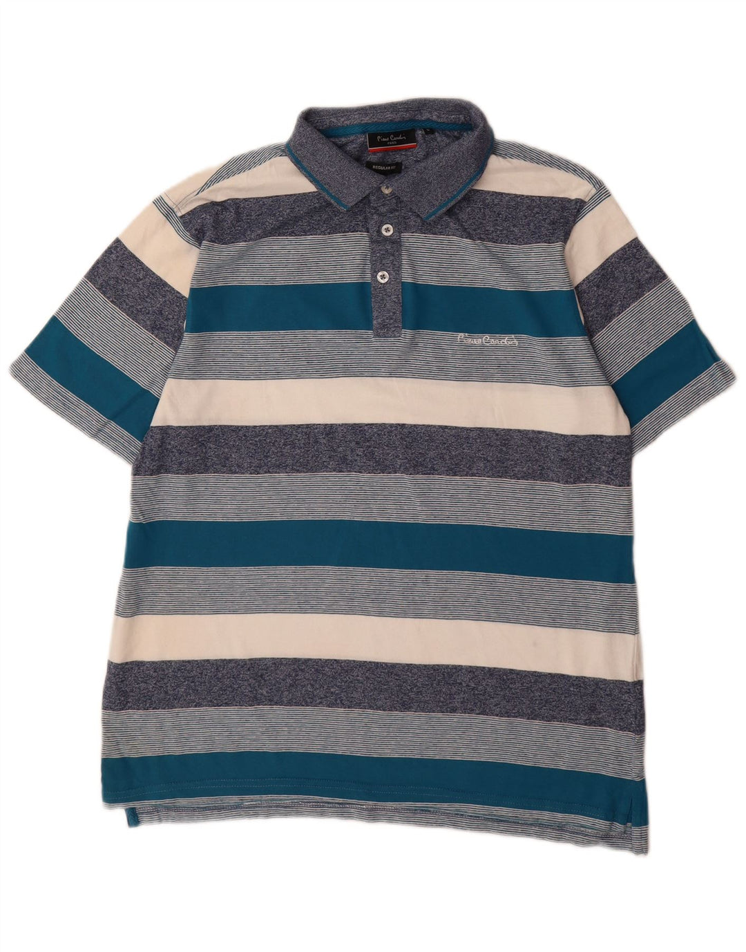 Camisa polo masculina Pierre Cardin Regular Fit grande listrada multicolorida