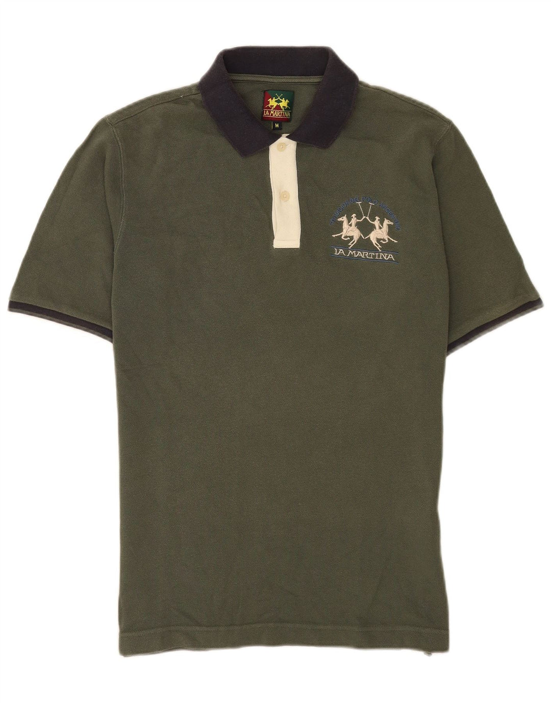 Camisa polo masculina de rugby La Martina algodão verde médio