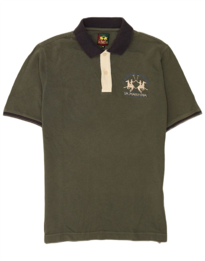 Camisa polo masculina de rugby La Martina algodão verde médio