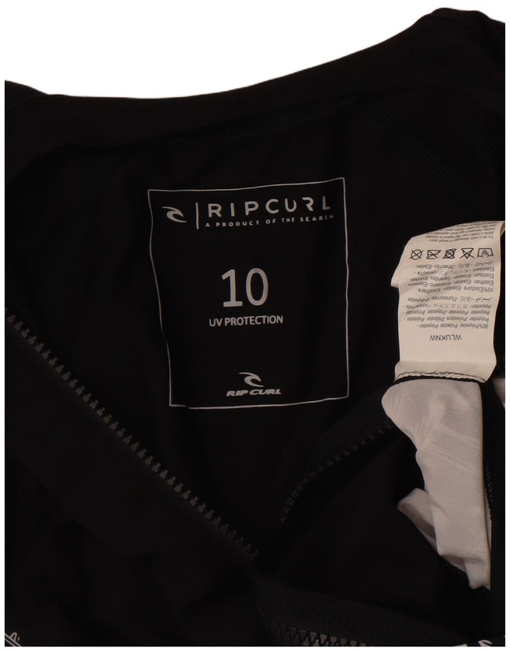 Jaqueta feminina Rip Curl com agasalho gráfico UK 8 pequeno bloco colorido preto