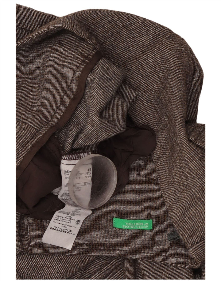 Shorts casuais femininos BENETTON IT 42 médio W30 lã cinza