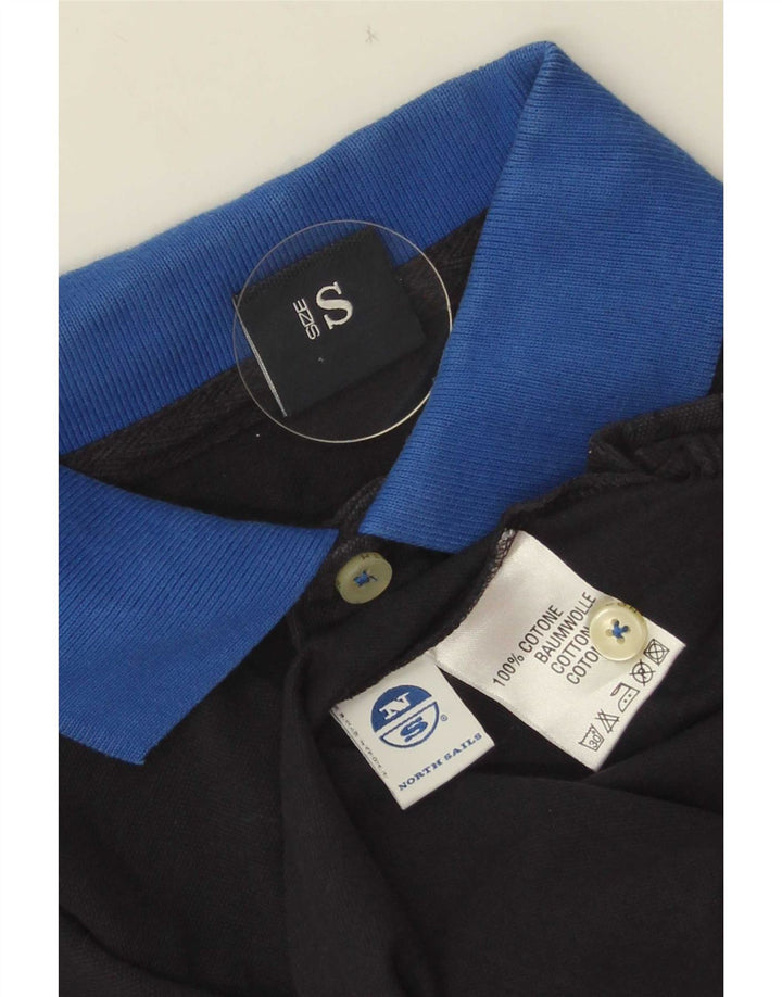 Camisa polo masculina North Sails pequena azul marinho colorblock algodão