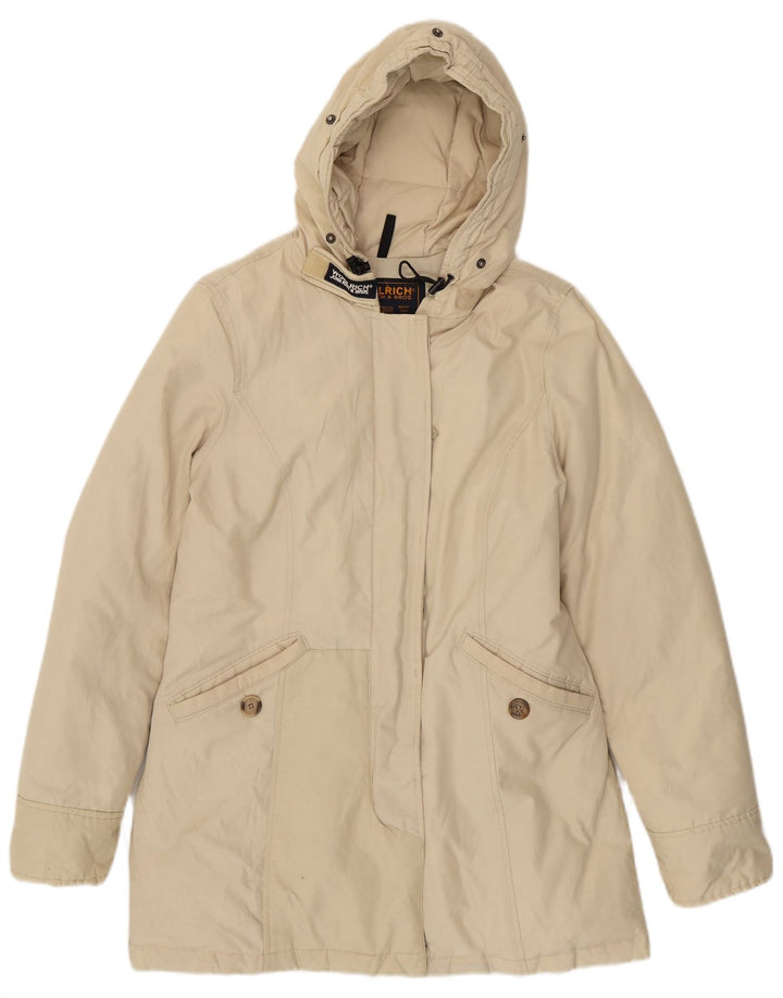 Casaco acolchoado com capuz feminino Woolrich UK 14 Médio Off White