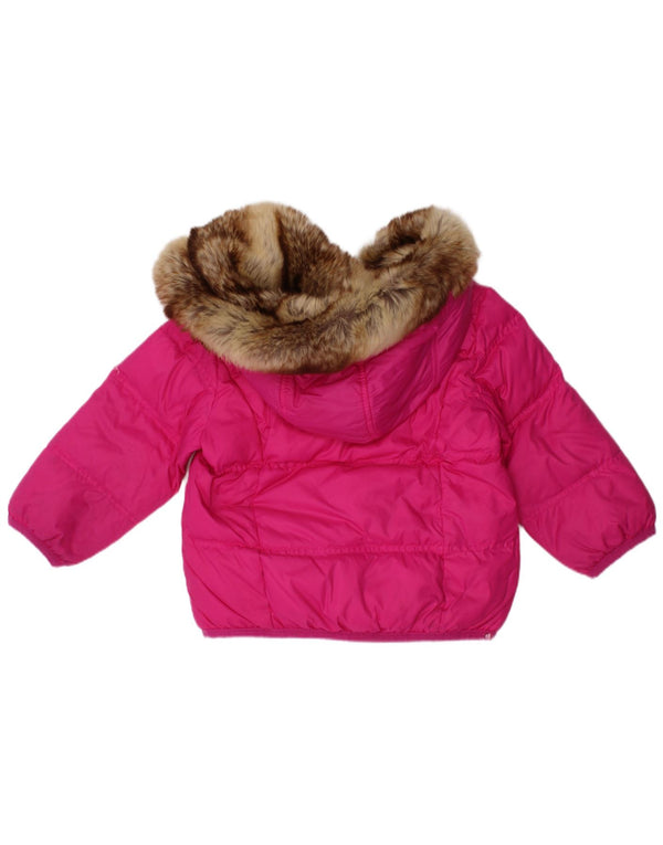 Jaqueta acolchoada com capuz para meninas TOMMY HILFIGER 12-18 meses rosa nylon