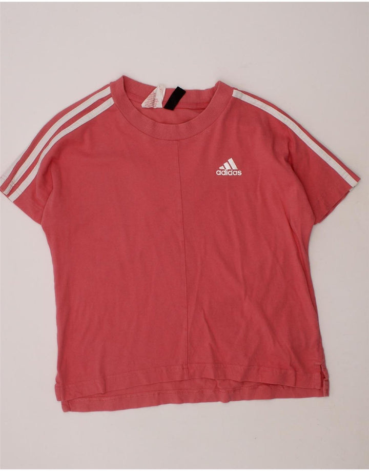 ADIDAS Girls T-Shirt Top 11-12 Years Pink Cotton Vintage Adidas and Second-Hand Adidas from Messina Hembry 