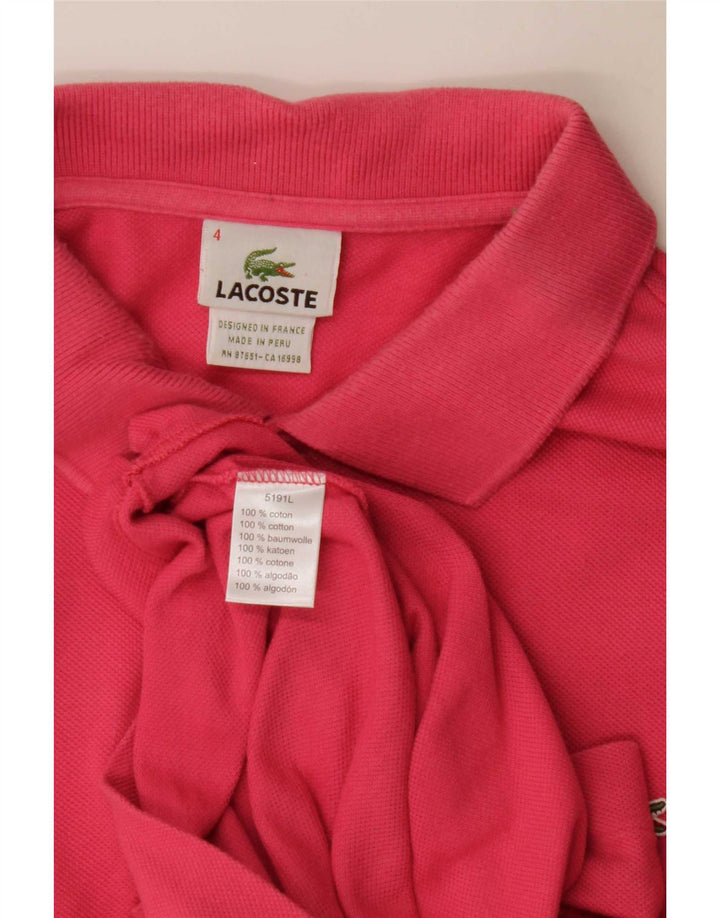 Camisa polo masculina Lacoste tamanho 4 médio algodão rosa
