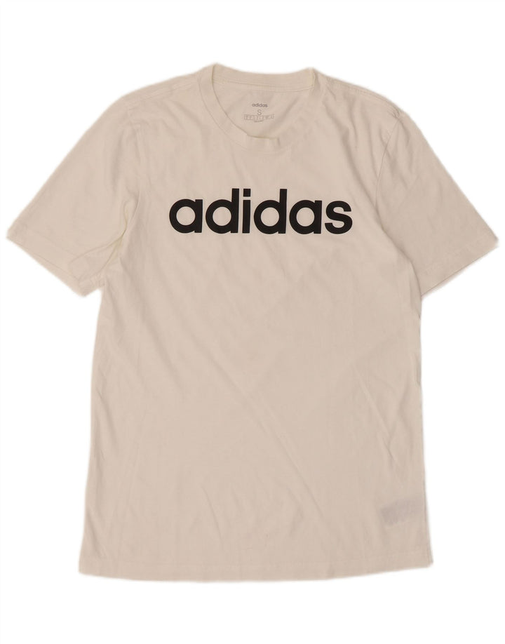 Adidas Mens Graphic T-Shirt Top Pequeno Algodão Branco