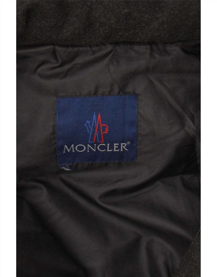Jaqueta acolchoada com capuz masculina Moncler UK 36 pequena lã preta