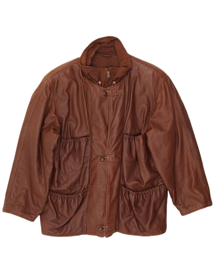 Jaqueta de couro masculina VINTAGE UK 42 XL couro marrom