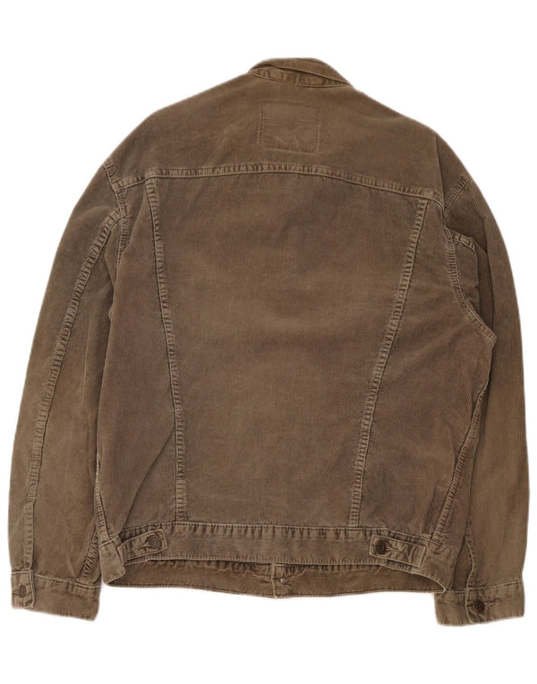 Jaqueta feminina de veludo cotelê Levi's UK 40 grande algodão marrom