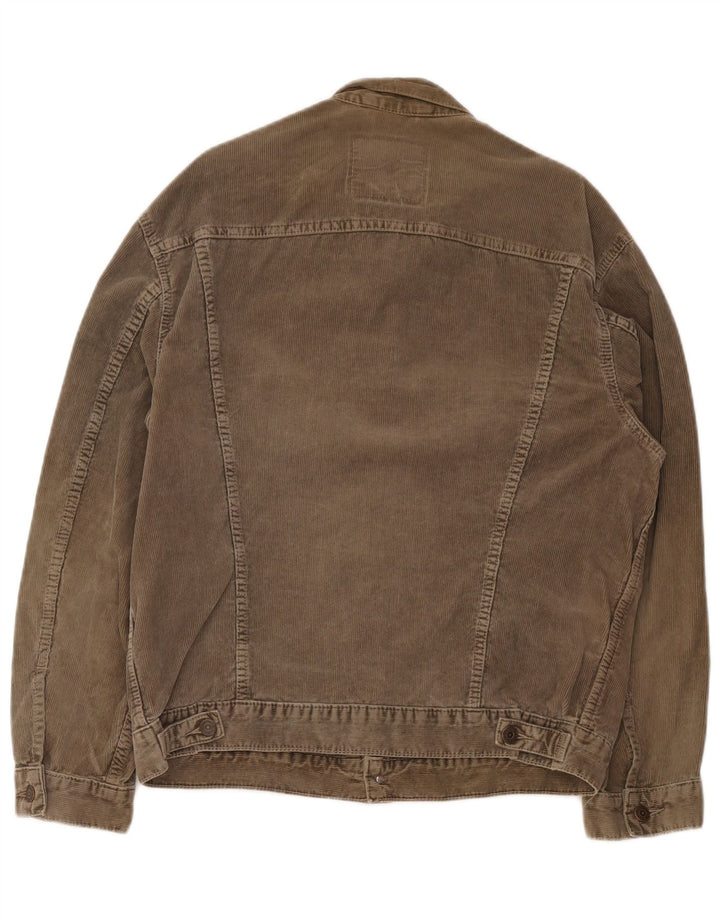 Jaqueta feminina de veludo cotelê Levi's UK 40 grande algodão marrom