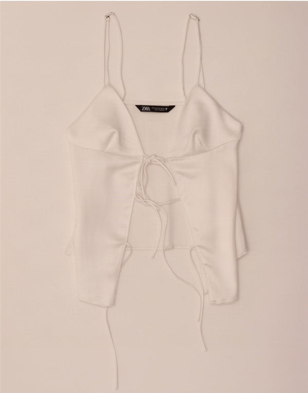 Zara Womens Crop Cami Top UK 6 XS Branco