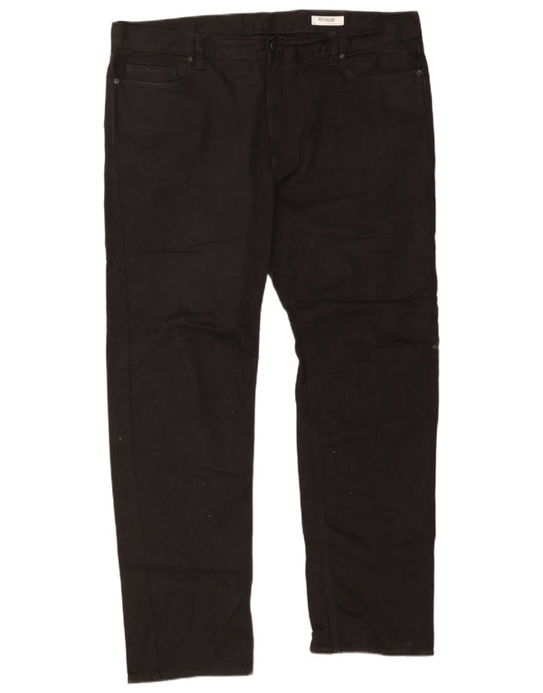 Calça casual masculina Marks & Spencer de ajuste regular W42 L33 algodão preto
