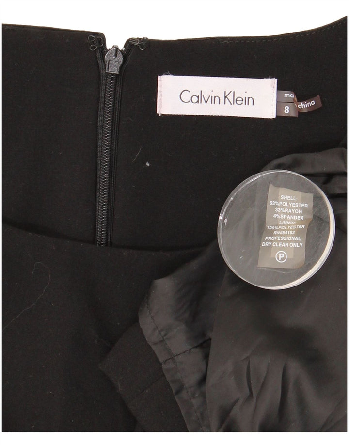 CALVIN KLEIN Vestido feminino sem mangas com bainha US 8 médio preto poliéster
