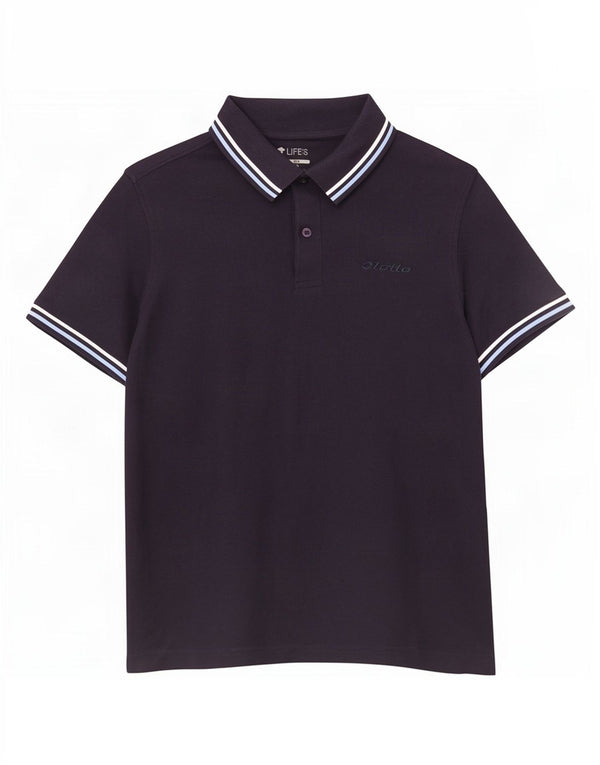 Camisa polo masculina Lotto pequena algodão azul marinho