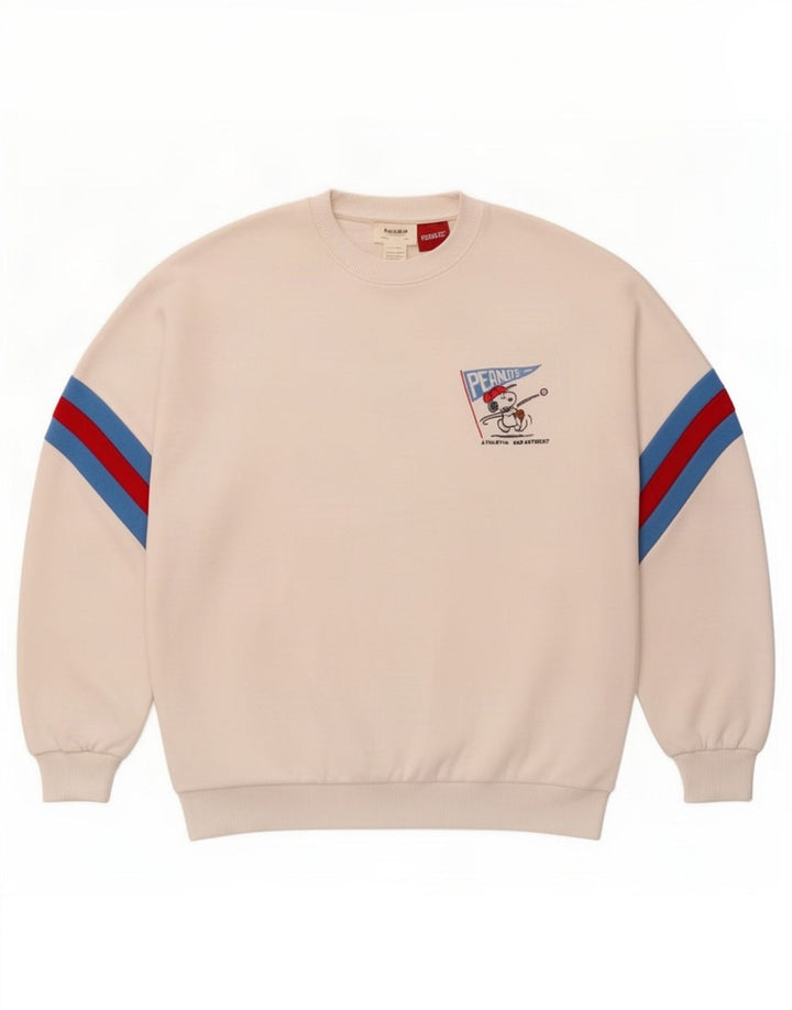 Pull & Bear Suéter feminino com estampa Peanuts UK 10 pequeno branco