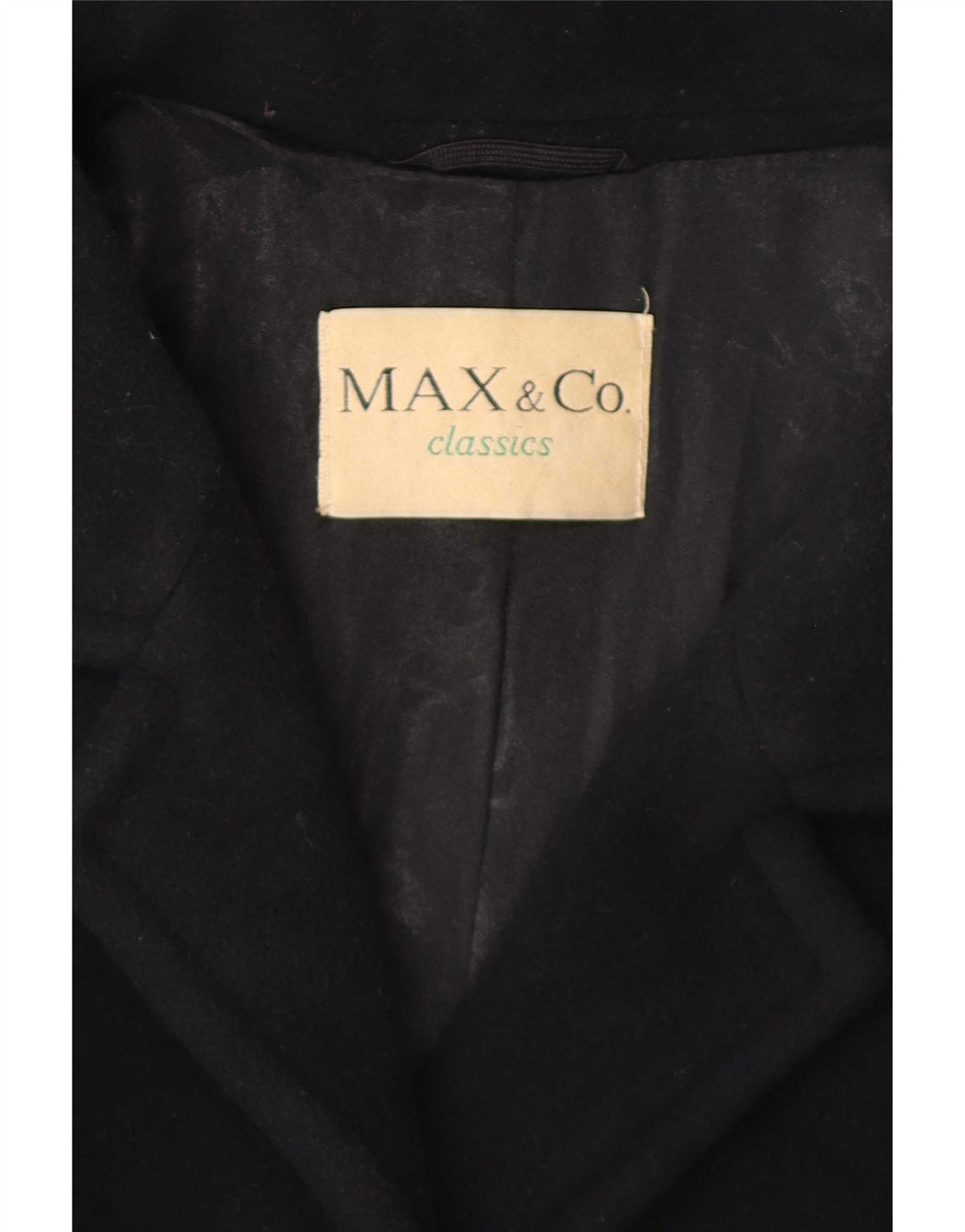 Max & Co. Sobretudo feminino Reino Unido 14 grande lã preta