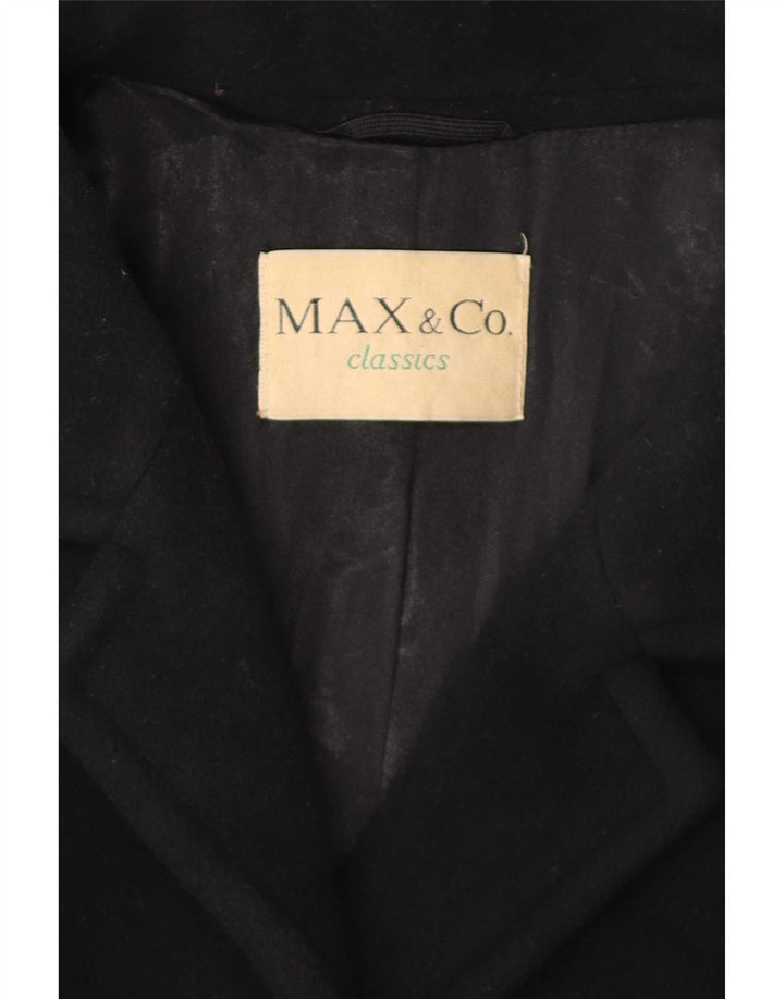 Max & Co. Sobretudo feminino Reino Unido 14 grande lã preta