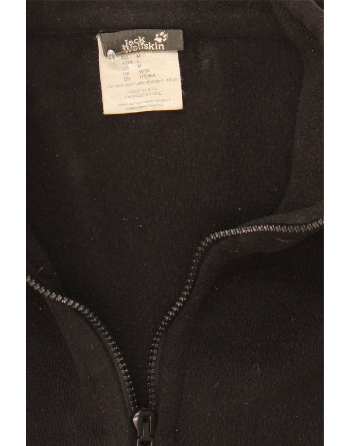 Jaqueta de lã masculina Jack Wolfskin Reino Unido 36/38 poliéster preto médio