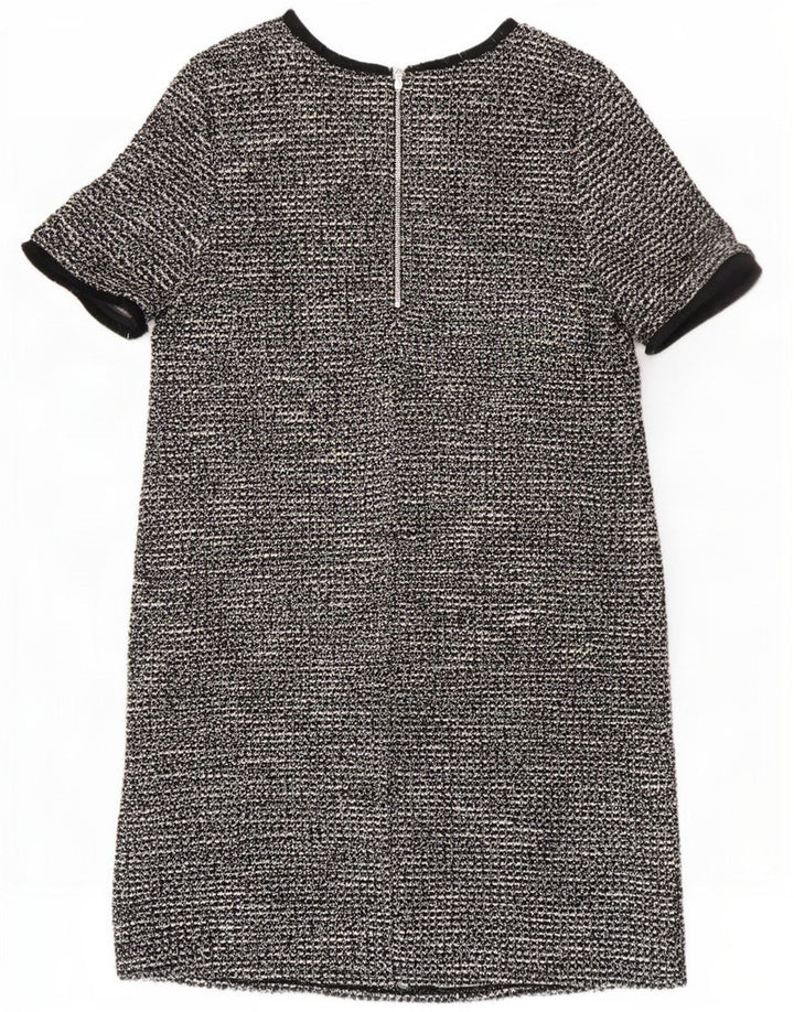 Vestido feminino Wallis UK 12 poliéster manchado preto médio