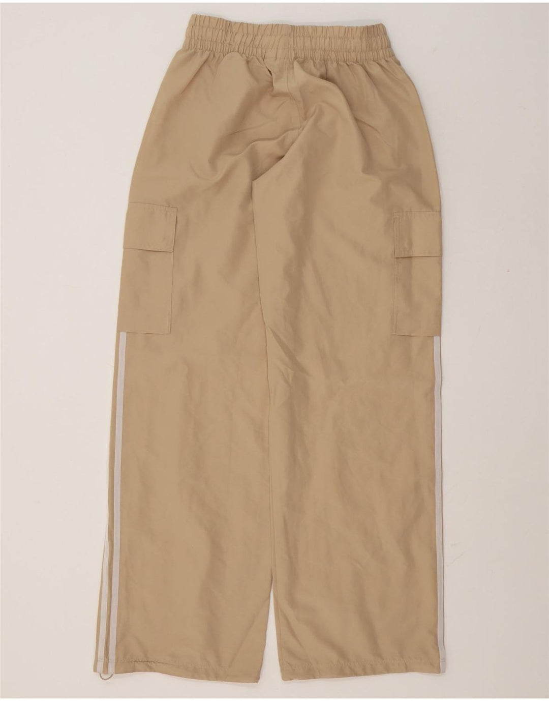 Adidas Womens Cargo Tracksuit Calças Reino Unido 8/10 Pequeno Poliéster Bege