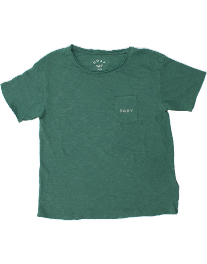 ROXY Boys Graphic T-Shirt Top 13-14 Years XL Green Cotton Vintage Roxy and Second-Hand Roxy from Messina Hembry 