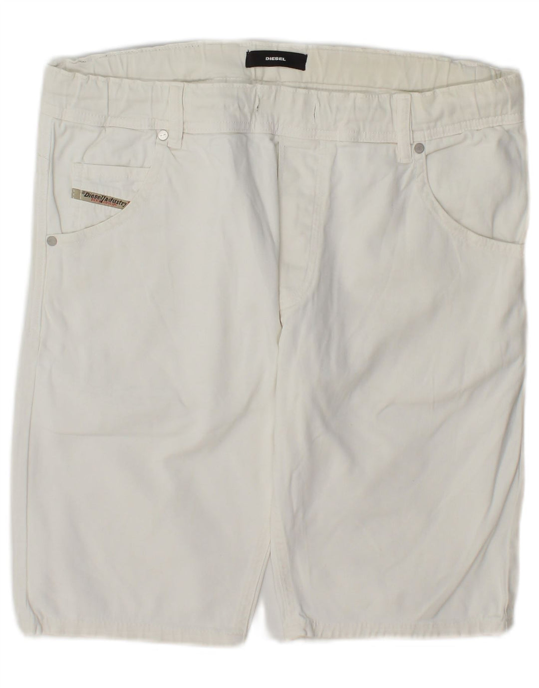 Shorts casuais femininos Diesel UK 14 grande W34 branco