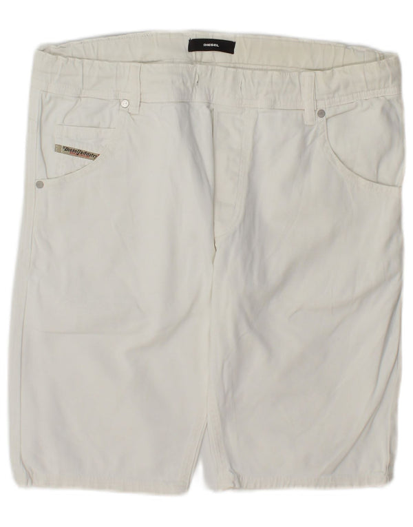 Shorts casuais femininos Diesel UK 14 grande W34 branco