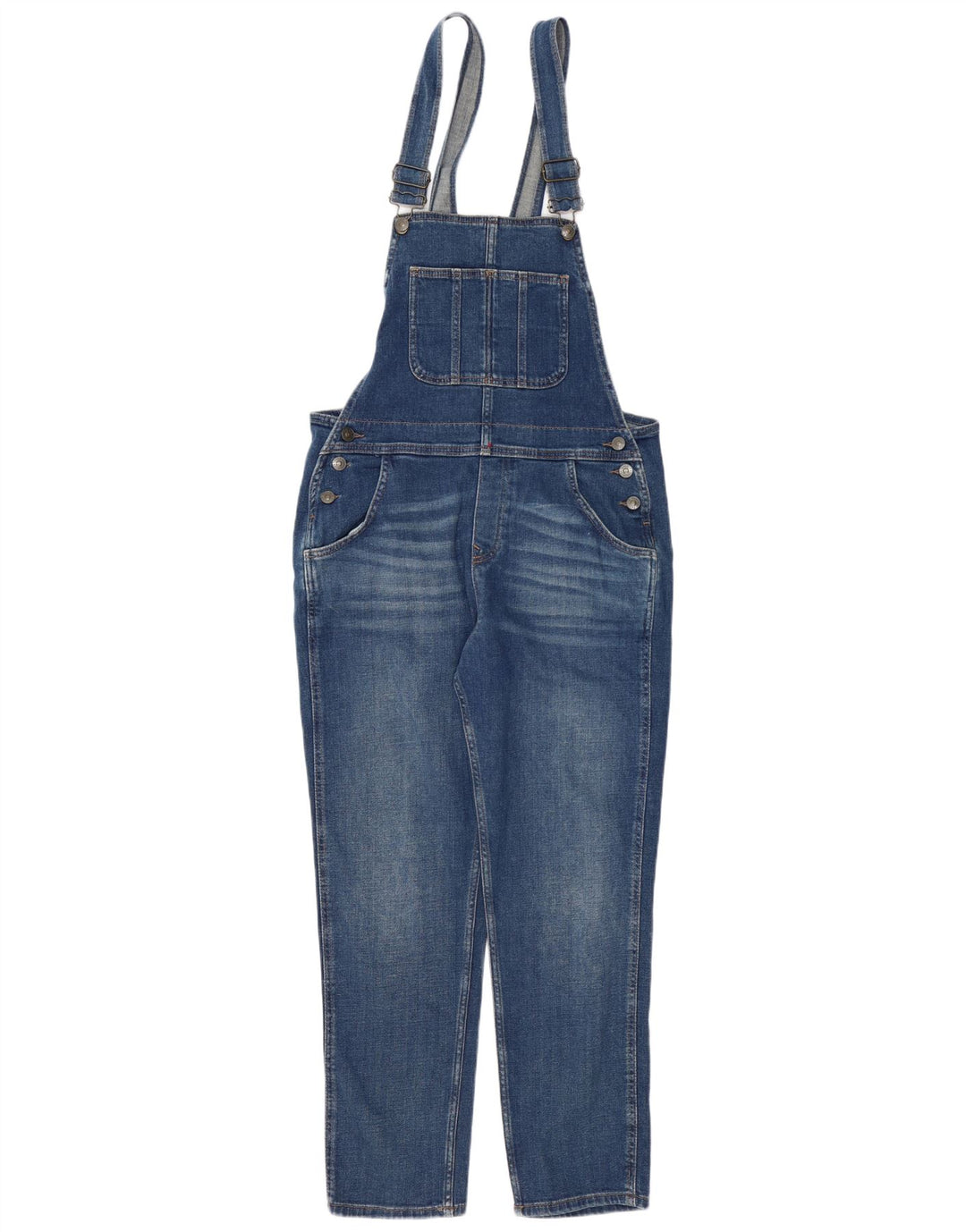 FAT FACE Lewes Dungarees Jeans Feminino UK 12 Médio W34 L27 Algodão Azul