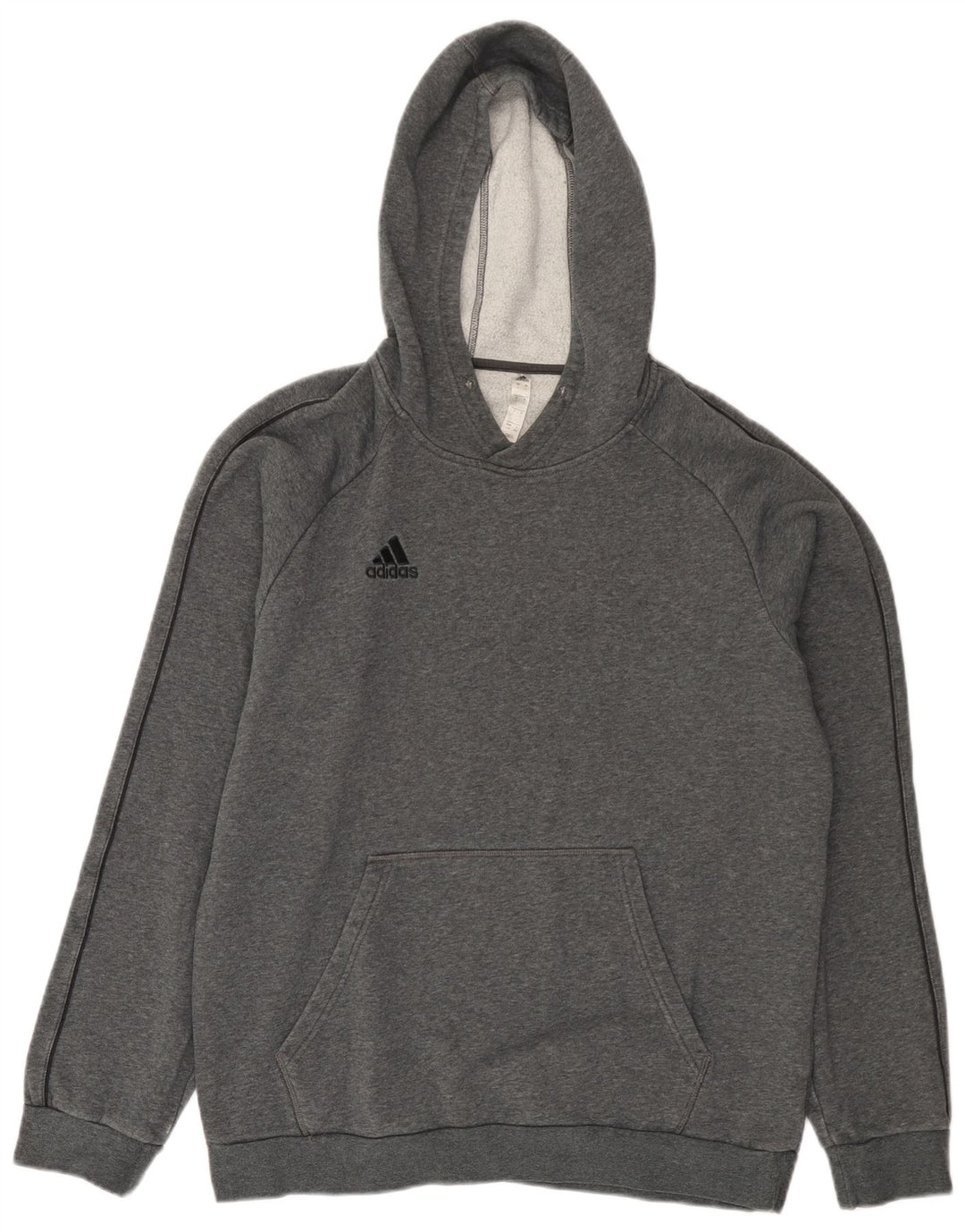 ADIDAS Mens Hoodie Jumper Grande Algodão Cinza