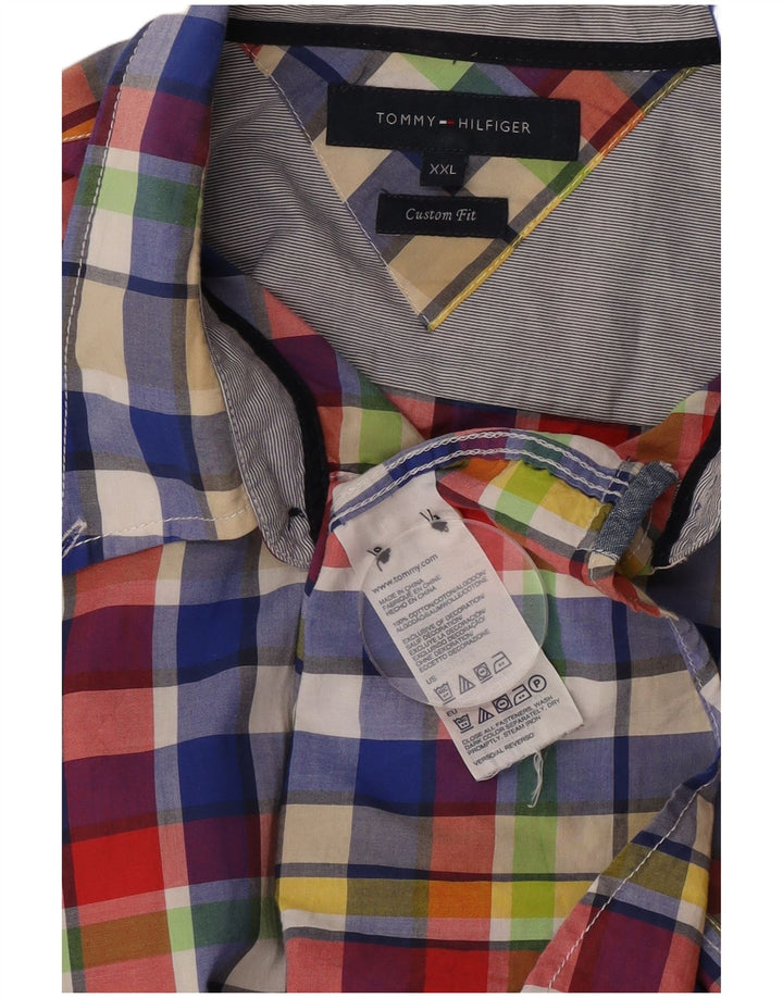 Camisa masculina Tommy Hilfiger Custom Fit 2XL algodão xadrez multicolorido
