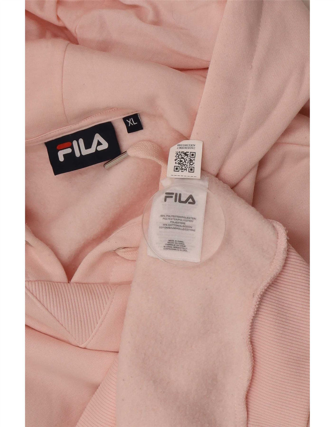 Pulôver com capuz feminino Fila UK 18 XL rosa poliéster