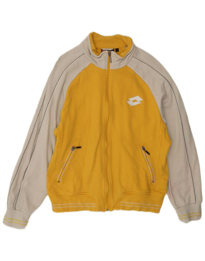 Jaqueta feminina de treino LOTTO Reino Unido 16 grande bloco colorido amarelo