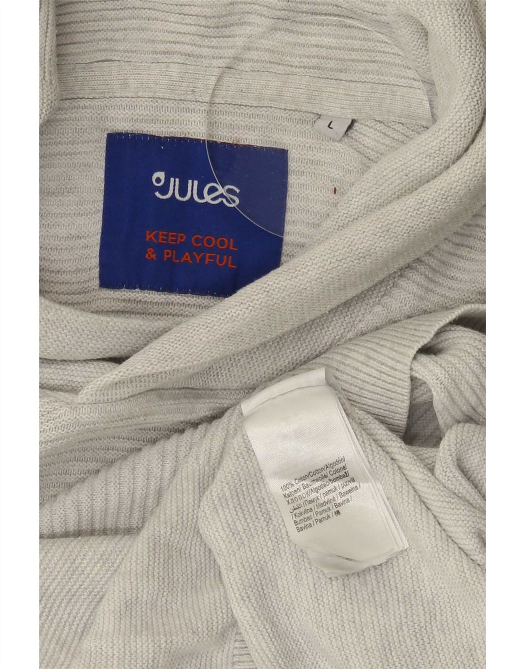 Suéter masculino Jules com gola xale e algodão cinza grande