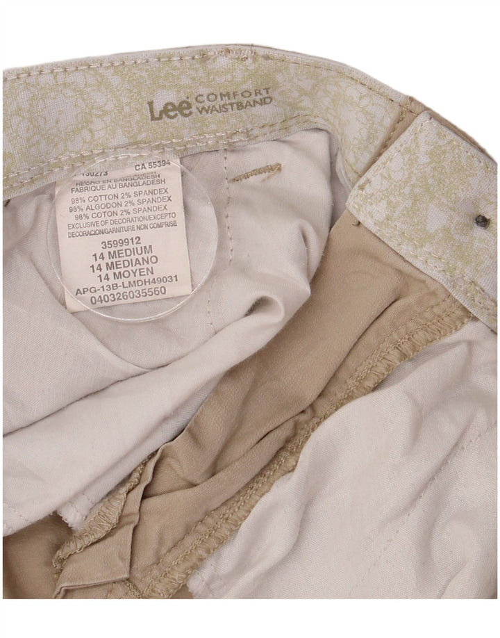 Shorts cargo feminino Lee US 14 XL W34 algodão bege