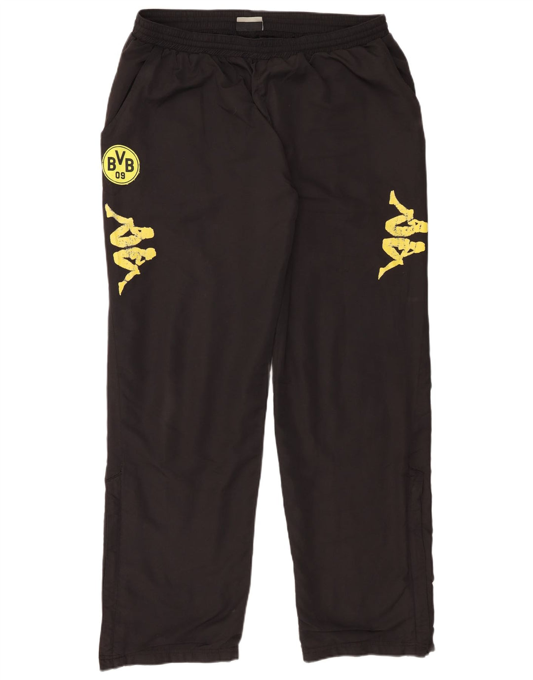 Kappa Mens BVB Dortmund Calça de treino gráfico 2XL poliéster preto