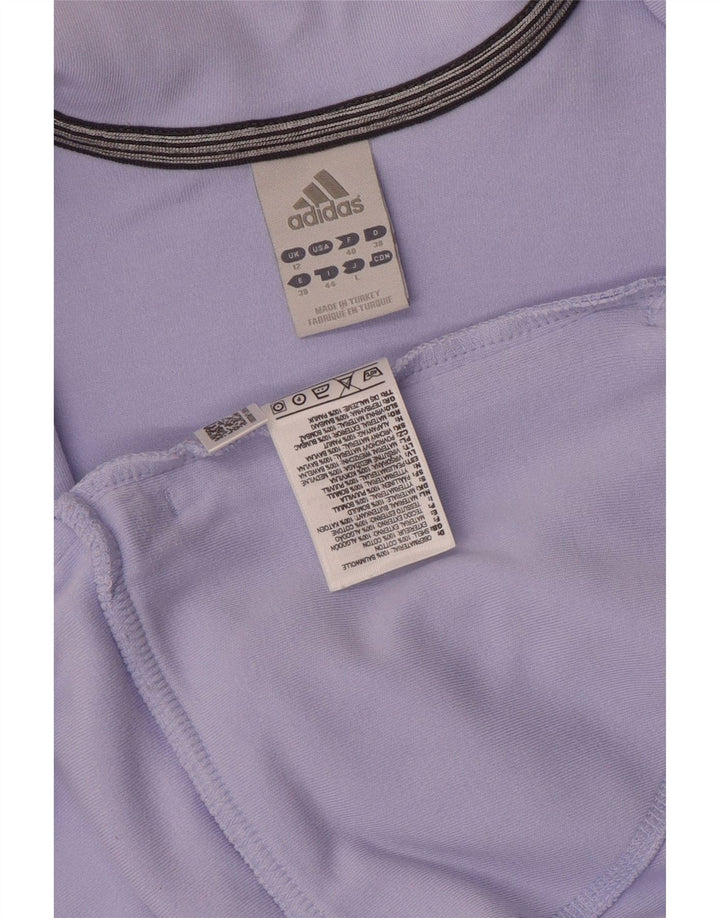 Adidas Womens Tracksuit Top Jacket UK 12 Médio Roxo Algodão