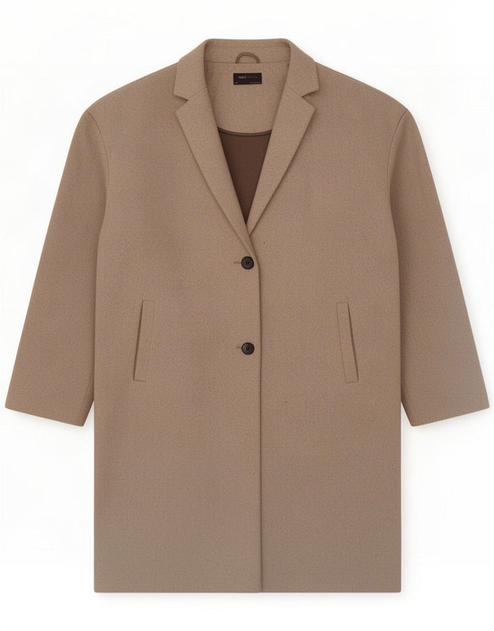 Sobretudo feminino Marks & Spencer oversized UK 20 2XL poliéster cinza