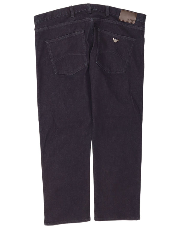 Armani Mens Straight Jeans W40 L28 Navy Blue Cotton