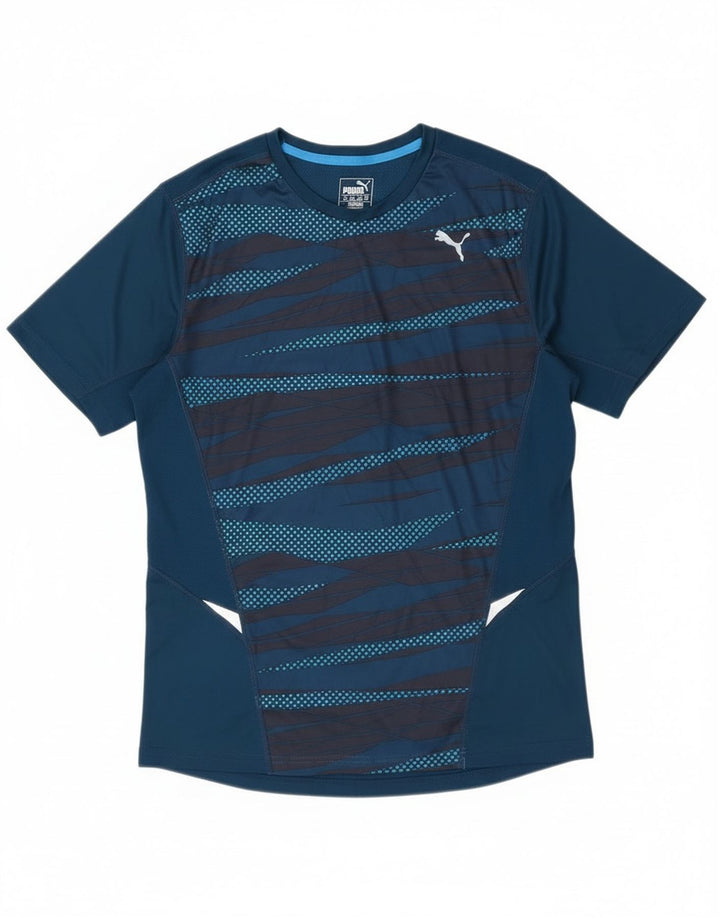 Camiseta masculina Puma Graphic Top Médio Azul Geométrico Poliéster
