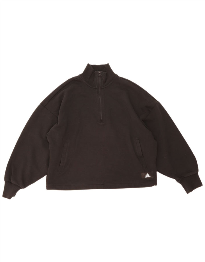 Adidas feminino oversized gráfico moletom jumper reino unido 12/14 médio preto