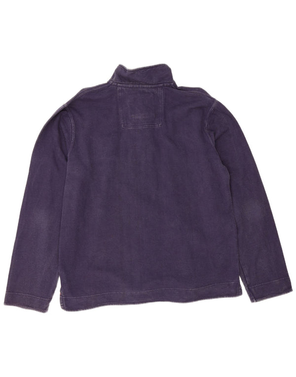 Crew Clothing Mens Zip Neck Moletom Jumper XL Azul Marinho Algodão